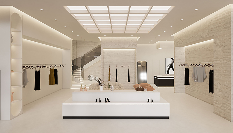 服装店专卖店创意构思方案CAD平面布局图优化设计素材库布置规划