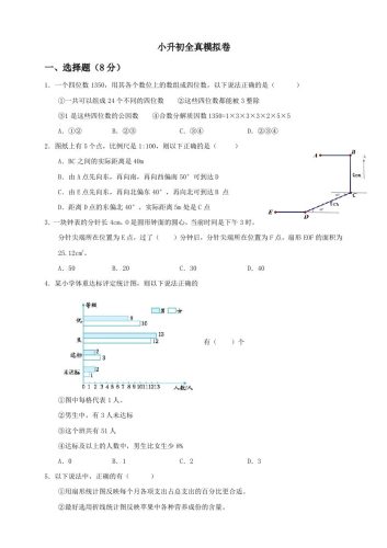 小升初数学全真模拟卷（三）人教版含答案-大设天下