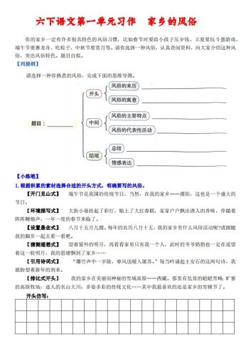 六下语文【单元习作小练笔】-大设天下