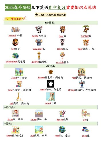 三下英语外研期中知识清单2-大设天下