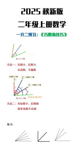 【2025秋新版】二年级上册数学巧数角的技巧-大设天下