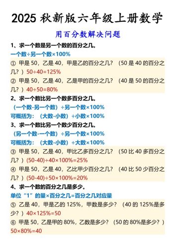 【2025秋新版】六年级上册数学用百分数解决问题-大设天下