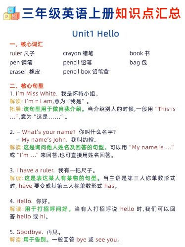 三年级英语上册知识点汇总-大设天下