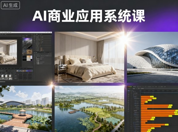 AI商业应用系统课，室内-软装-建筑-景观，智能设计+效果图+动画画实战-大设天下