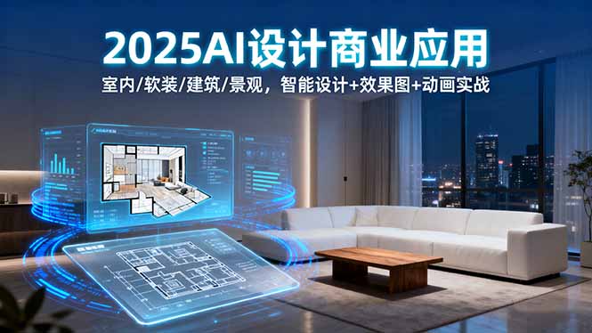 2025AI设计商业应用：室内/软装/建筑/景观，智能设计+效果图+动画实战-大设天下