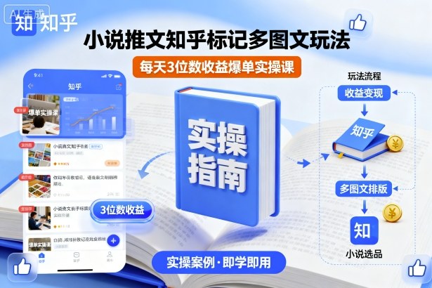 小说推文知乎标记多图文玩法，每天3位数收益爆单实操课-大设天下