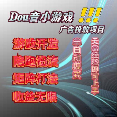 抖音小游戏广告推广项目，2025最新实测落地，单日收益300+-大设天下