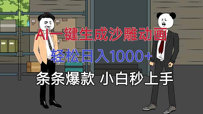 AI一键生成沙雕动画，轻松日入1000+，条条爆款，小白秒上手-大设天下