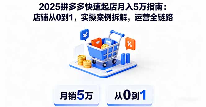 2025拼多多快速起店月入5万指南：店铺从0到1，实操案例拆解，运营全链路-大设天下
