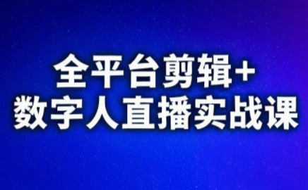 视频号、快手、抖音全平台剪辑+数字人直播实战课(更新10月)​-大设天下