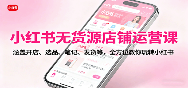 小红书无货源店铺运营课：涵盖开店、选品、笔记、发货等，全方位教你玩转小红书-大设天下