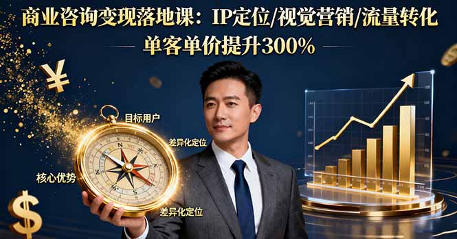 商业咨询变现落地课：IP定位/视觉营销/流量转化，单客单价提升300%-大设天下