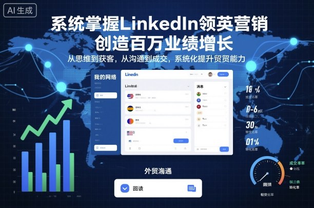 系统掌握LinkedIn领英营销，创造百万业绩增长，从思维到获客，从沟通到成交，系统化提升外贸能力-大设天下