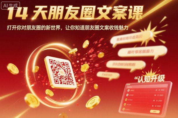 14天朋友圈文案课，打开你对朋友圈的新世界，让你知道朋友圈文案收钱魅力-大设天下