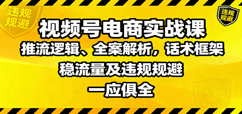 图片[1]-视频号电商实战课：推流逻辑、全案解析，话术框架，稳流量及违规规避等-大设天下