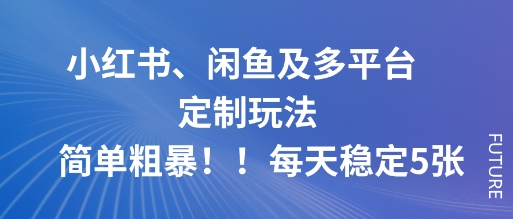 小红书、闲鱼及多平台定制玩法简单粗暴！每天稳定5张-大设天下