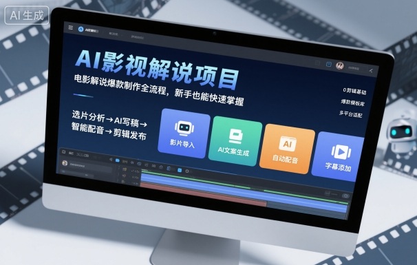 AI影视解说项目，电影解说爆款制作全流程，新手也能快速掌握-大设天下