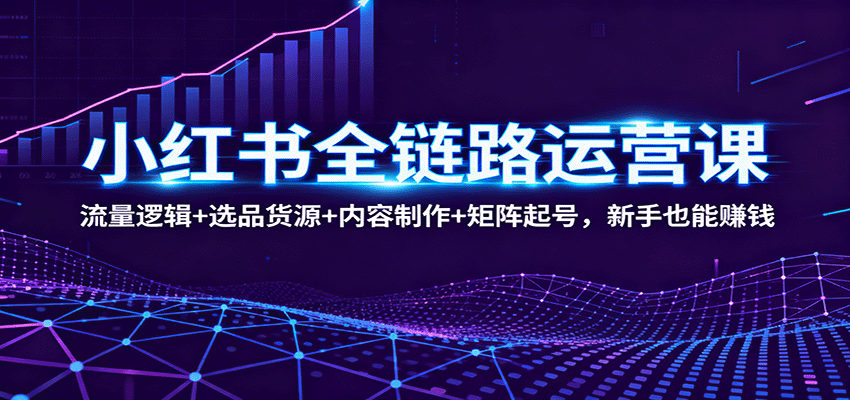 图片[1]-小红书全链路运营课：流量逻辑+选品货源+内容制作+矩阵起号，新手也能赚钱-大设天下