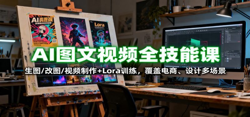 AI图文视频全技能课：生图/改图/视频制作+Lora训练，覆盖电商 、设计多场景-大设天下