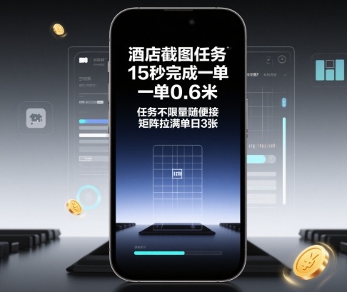 酒店截图任务，15秒完成一单，一单0.6米，任务不限量随便接，矩阵拉满单日3张【揭秘】-大设天下