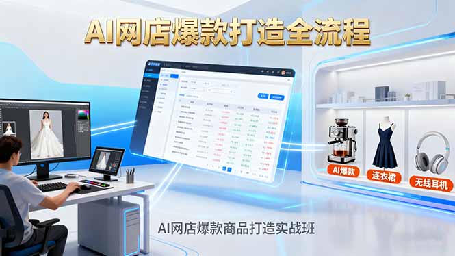 AI网店爆款商品打造实战班：AI技术实现商品图智能处理，快速搭建AI网店-大设天下