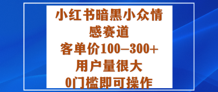 小红书暗黑小众情感赛道，客单价100-300+用户量很大，0门槛即可操作-大设天下