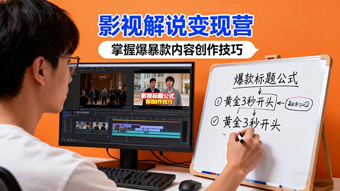 影视解说变现营：通过30+实战案例爆款内容创作技巧，掌握影视解说盈利密码-大设天下
