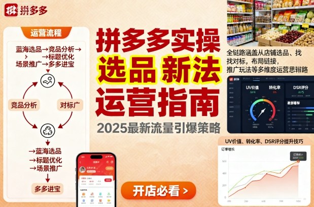 王校长9月12拼多多实操新玩法，全链路涵盖从店铺选品、找对标，布局链接，推广玩法等多维度运营思路(更新)-大设天下