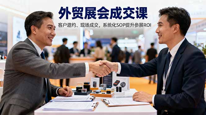 外贸展会成交课，含目标制定、客户邀约、现场成交，系统化SOP提升参展ROI-大设天下