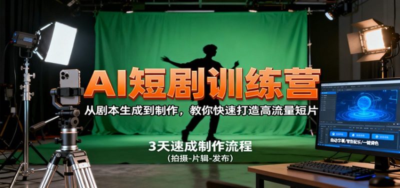 AI短剧训练营，从剧本生成到制作，教你快速打造高流量短片-大设天下