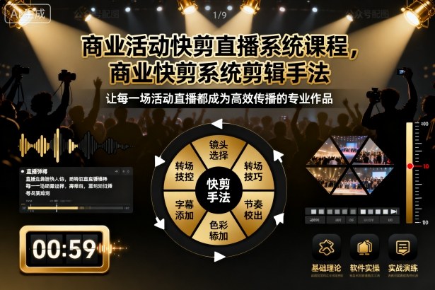 商业活动快剪直播系统课程，商业快剪系统剪辑手法-大设天下