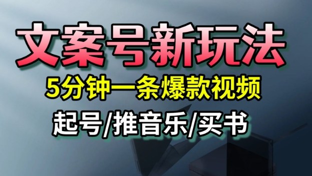 文案号新玩法，5分钟一条爆款视频，流量高，起号快，多方位变现-大设天下