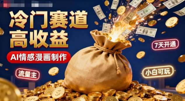公众号冷门赛道，用AI做情感漫画，7天开通流量主，操作简单，小白可玩-大设天下