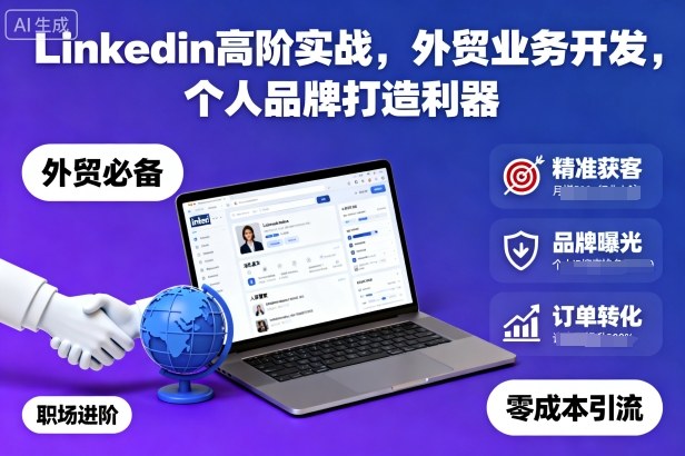 Linkedin高阶实战，外贸业务开发，个人品牌打造利器-大设天下