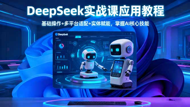 DeepSeek实战课应用教程、基础操作+多平台适配+实体赋能，掌握AI核心技能-大设天下