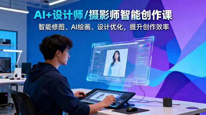 AI+设计师/摄影师智能创作课：智能修图、AI绘画、设计优化，提升创作效率-大设天下
