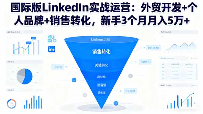 国际版LinkedIn实战运营：外贸开发+个人品牌+销售转化，新手3个月月入5万+-大设天下