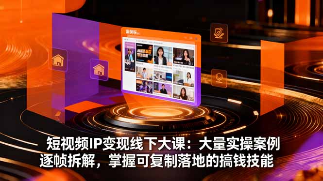 短视频IP变现线下大课：大量实操案例逐帧拆解，掌握可复制落地的搞钱技能-大设天下