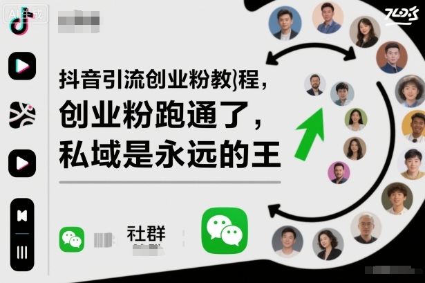 抖音引流创业粉教程，创业粉终于跑通了，私域是永远的王-大设天下