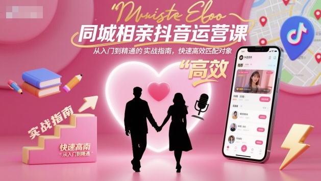 同城相亲抖音运营课，从入门到精通的实战指南，快速高效匹配对象-大设天下