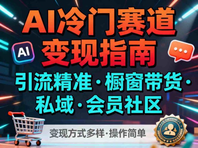 AI冷门赛道，引流精准，橱窗带货+私域+会员社区，变现方式多样，操作简单-大设天下