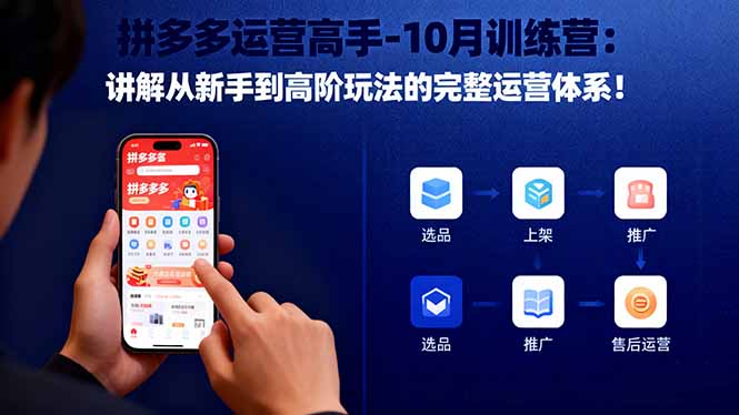 拼多多运营高手-10月训练营：讲解从新手到高阶玩法的完整运营体系！-大设天下