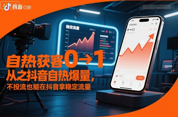 自热获客从0到1之抖音自热爆量，不投流也能在抖音拿稳定流量-大设天下