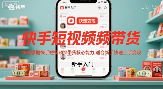 快手短视频带货，快速掌握快手短视频带货核心能力，适合新手快速上手变现-大设天下