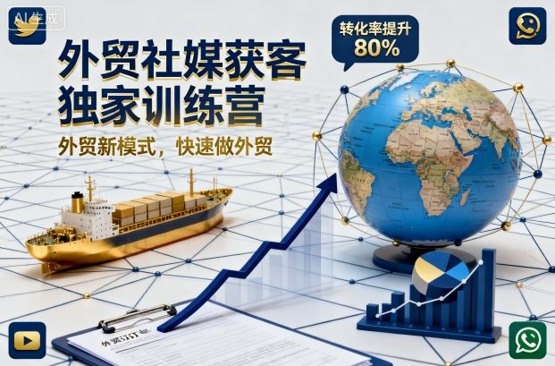 外贸社媒获客独家训练营，外贸新模式，快速做外贸(更新)-大设天下
