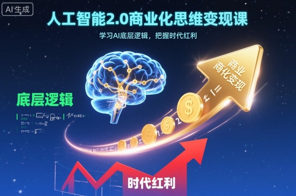 人工智能2.0商业化思维变现课，学习AI底层逻辑，把握时代红利-大设天下