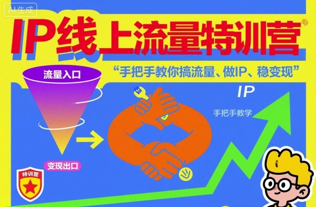 IP线上流量特训营，手把手教你搞流量、做IP、稳变现-大设天下