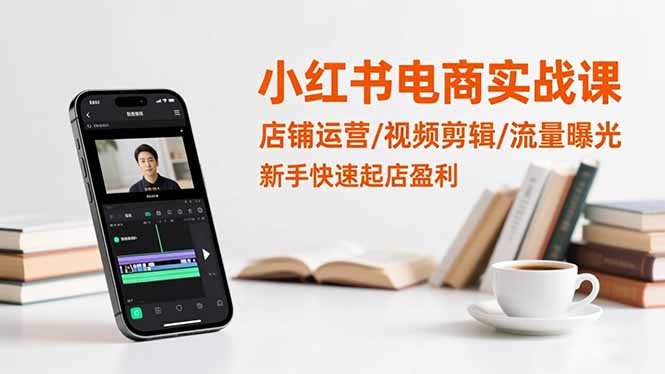 小红书电商实战课：店铺运营/视频剪辑/流量曝光，新手快速起店盈利-大设天下