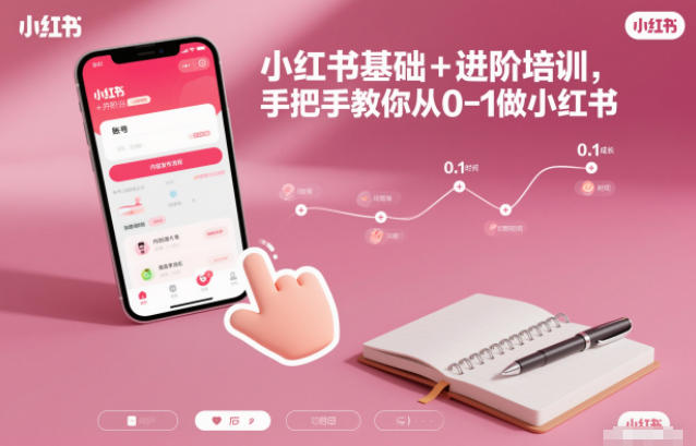 小红书基础+进阶培训，手把手教你从0-1做小红书-大设天下