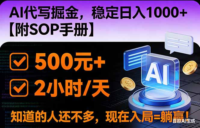 2026风口项目,AI代写掘金，稳定日入1000+，掌握核心技能【附SOP手册】-大设天下